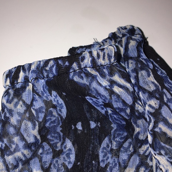 Caché Jeweled Blue Peplum Blouse, Medium - Picture 10 of 11